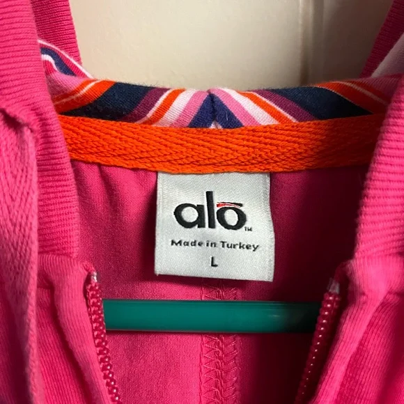 Alo women’s quarter length sleeve full zip hooded sweatshirt-Size Large - Picture 3 of 5
